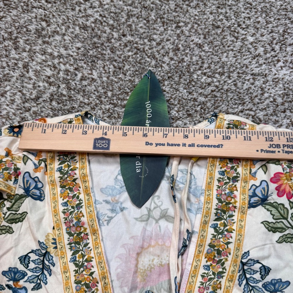 Farm Rio Tropical Floral Print Embroidered Top & Wrap Skirt Set Women's Large - Picture 8 of 11